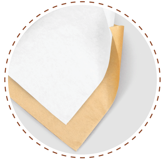 Sheets of white and brown baking paper produced by Politan for private label